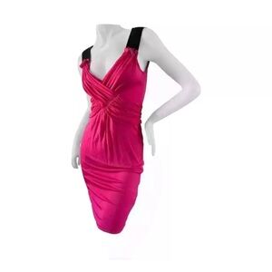 Authentic Dolce&Gabbana Fuschia Pink Criss Cross Front Dress 38.